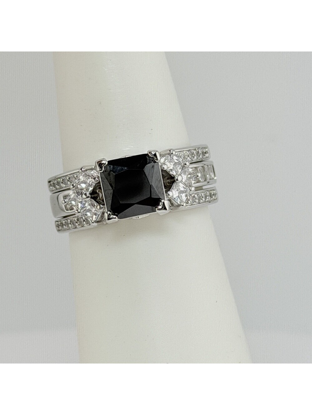 Bomb Party Sz 10 "The GOGO Ring" Black Onyx on Rhodium